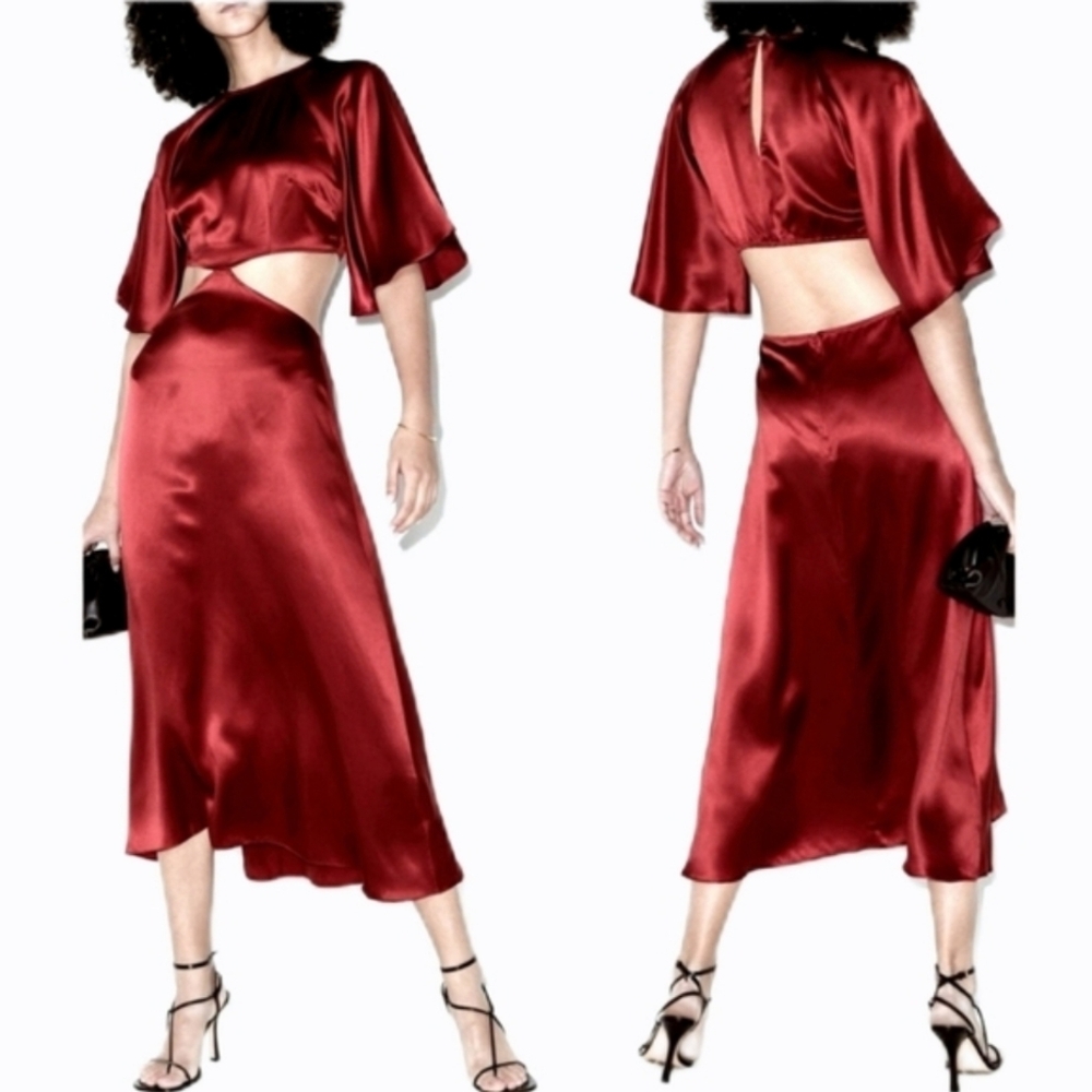 JustFab | Burgundy Silky Dress NWT - Picture 6 of 6